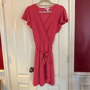 Nine West Coral Faux Wrap Dress size L